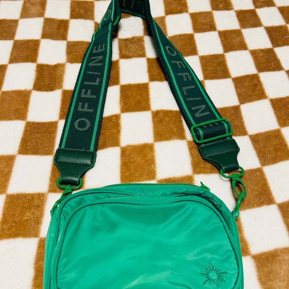Aerie Green Crossbody Bag with Adjustable Strap